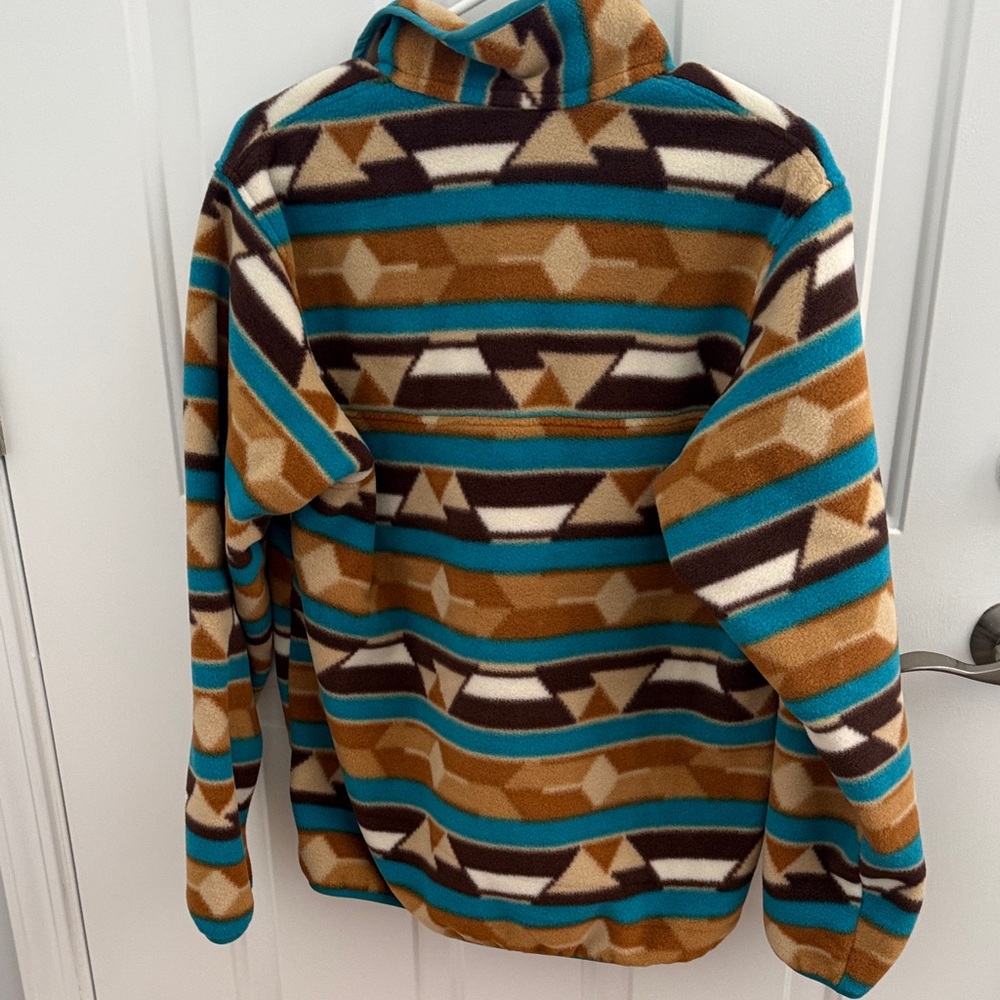 Patagonia Turquoise & Tan Geometric Snap-T Fleece Pullover - Picture 10 of 10